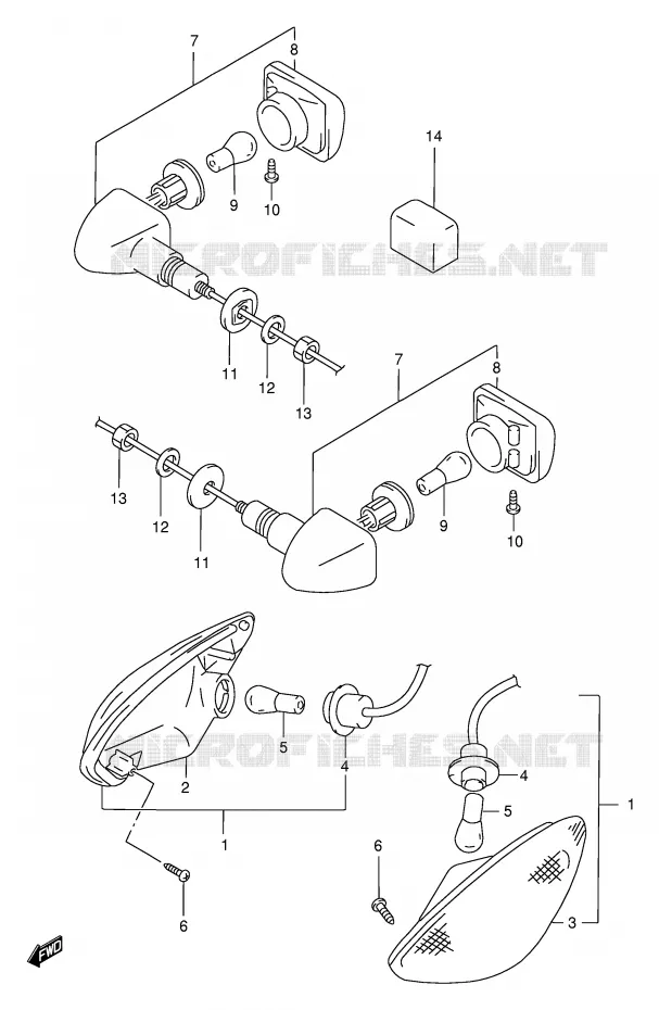 INDICATORS Suzuki MOTO 750 GSX-F 2001  GSX750FK1(E2)