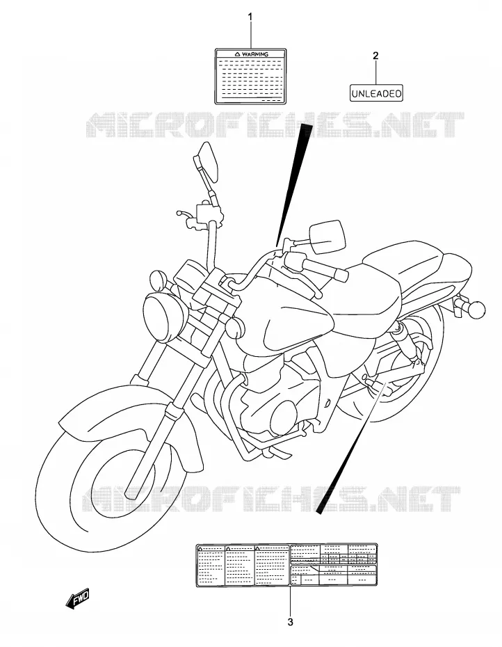LABEL (MODEL K2) Suzuki MOTO 250 MARAUDER 2002  GZ250K2(P19)