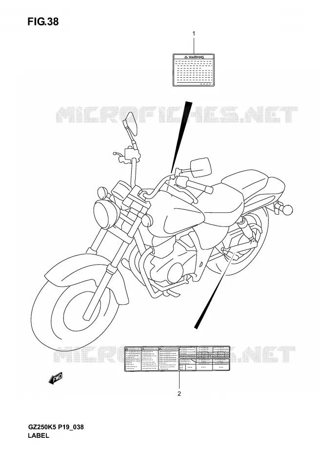 LABEL Suzuki MOTO 250 MARAUDER 2005  GZ250K5(P19)