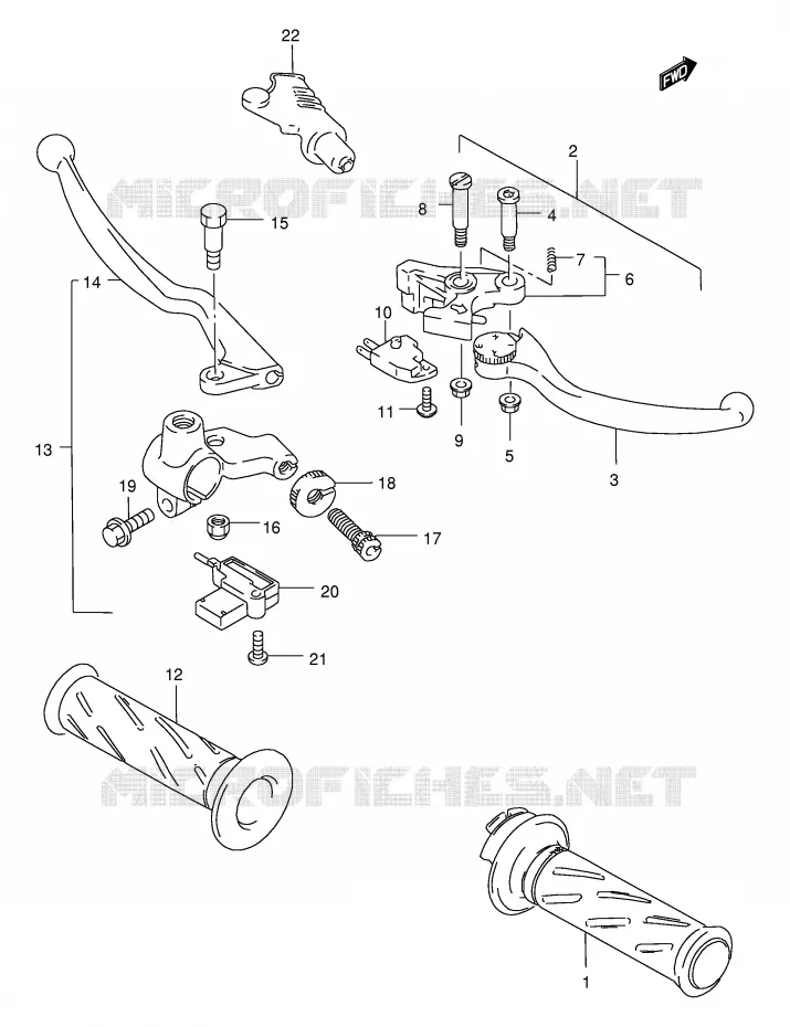 LEVERS - HANDGRIPS Suzuki MOTO 250 MARAUDER 2000  GZ250Y(E1)