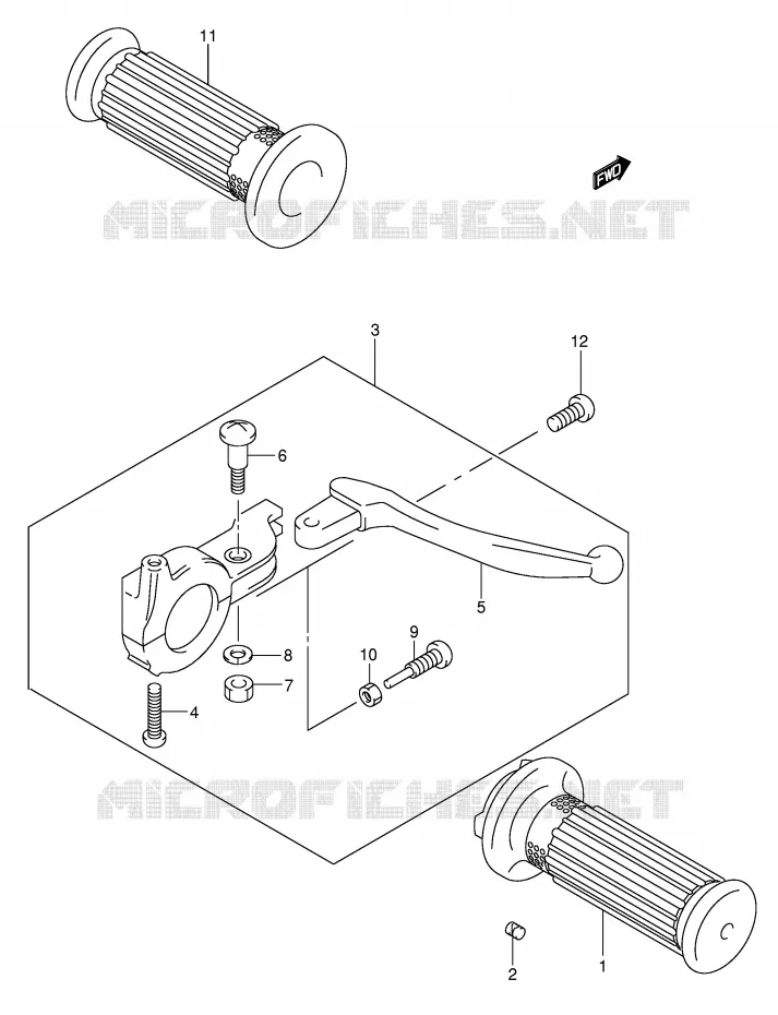LEVERS - HANDGRIPS Suzuki MOTO 50 JR 2006  JR50K6(P3/P28)
