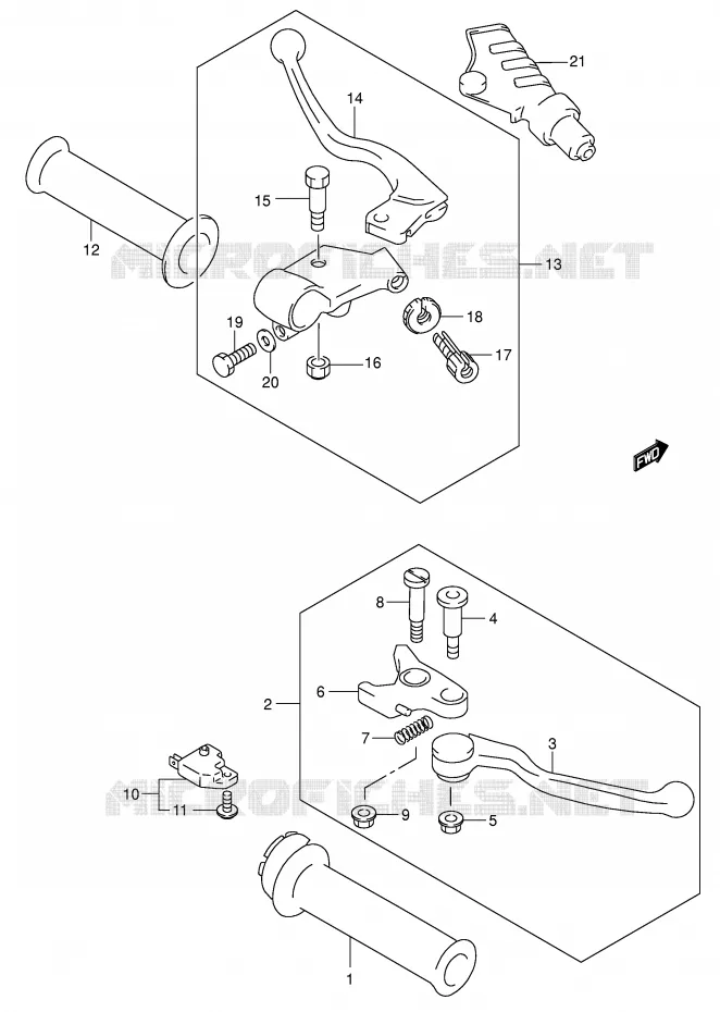 LEVERS - HANDGRIPS Suzuki MOTO 600 GSX-F 2006  GSX600FK6(E2)