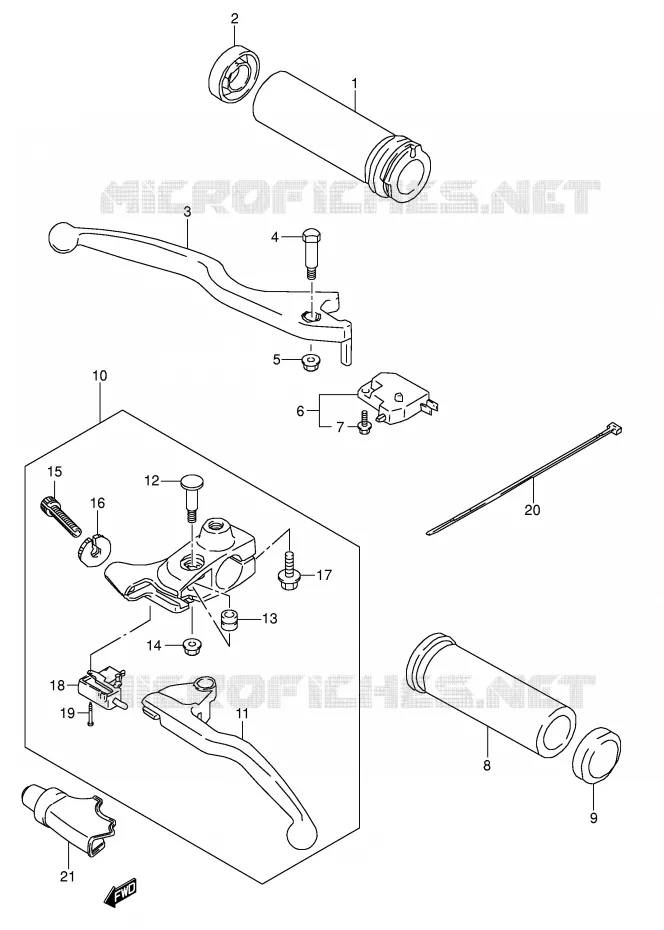 LEVERS - HANDGRIPS Suzuki MOTO 650 BOULEVARD 2008  LS650K8(E3/E28)