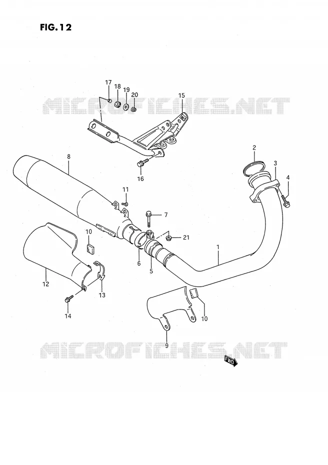 MUFFLER Suzuki MOTO 650 SAVAGE 1994  LS650PR(E2)