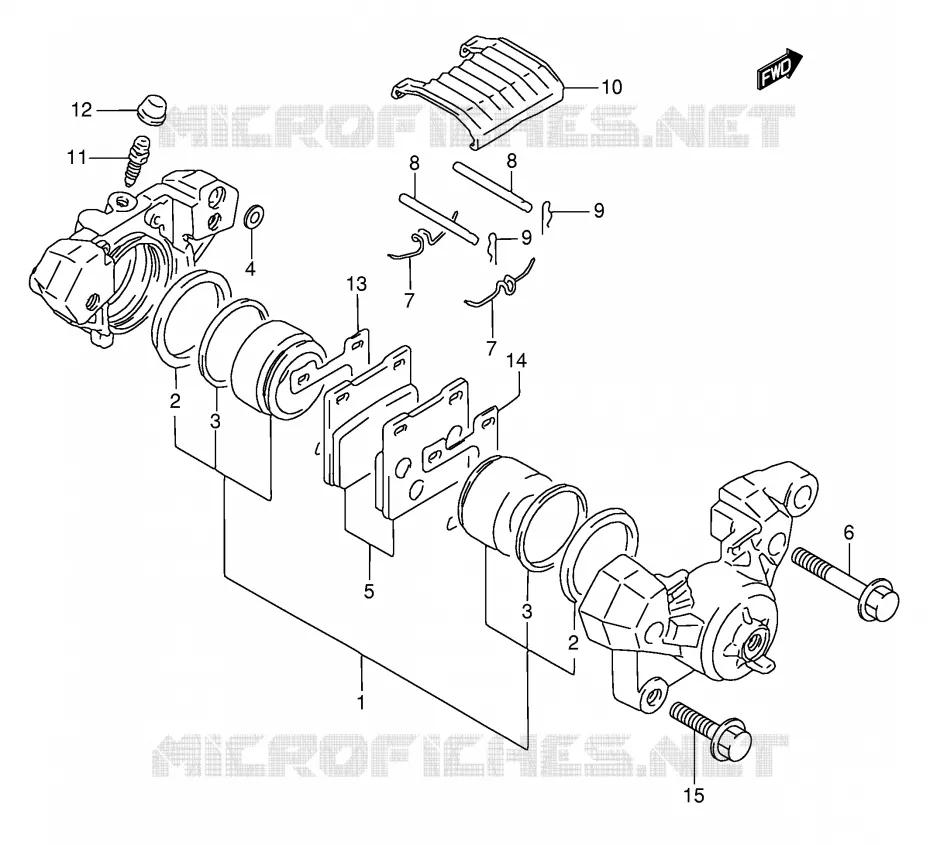 REAR CALIPER (MODEL P/R/S/T) Suzuki MOTO 750 GSX-F 1994  GSX750FR(E2)