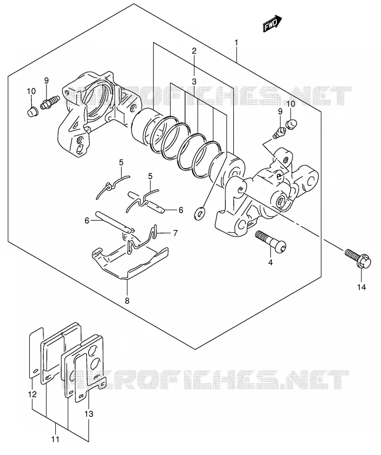 REAR CALIPER Suzuki MOTO 600 GSX-F 2006  GSX600FK6(E2)