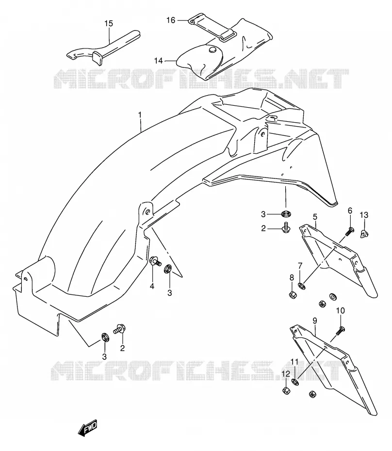 REAR FENDER (MODEL S) Suzuki MOTO 750 GSX-F 1991  GSX750FM(E2)