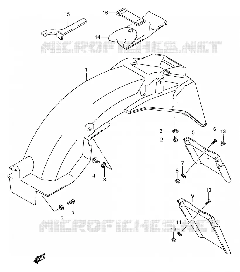 REAR FENDER (MODEL T) Suzuki MOTO 750 GSX-F 1991  GSX750FM(E2)