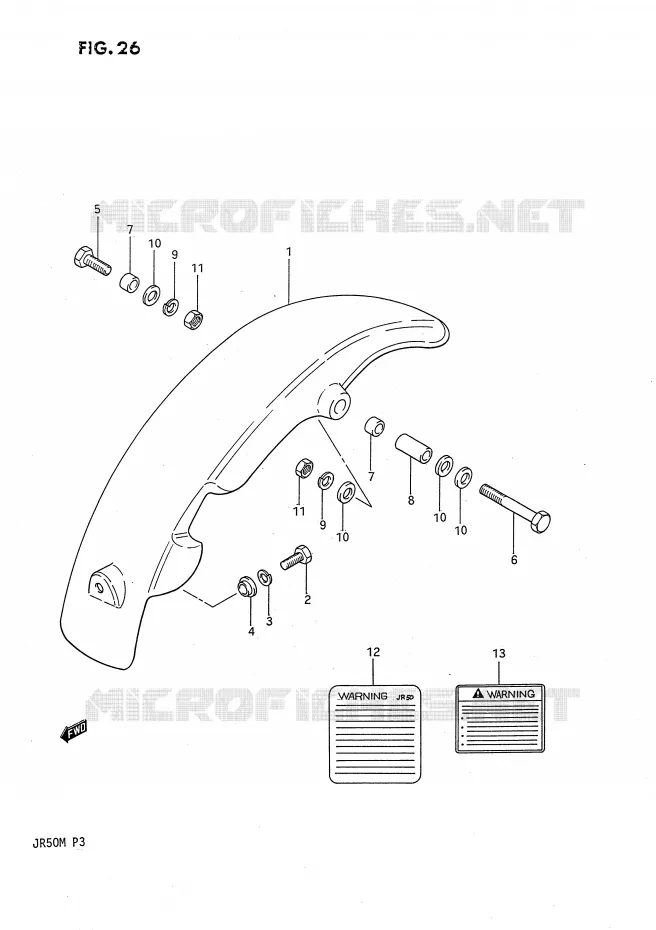 REAR FENDER Suzuki MOTO 50 JR 1985  JR50F(P3)