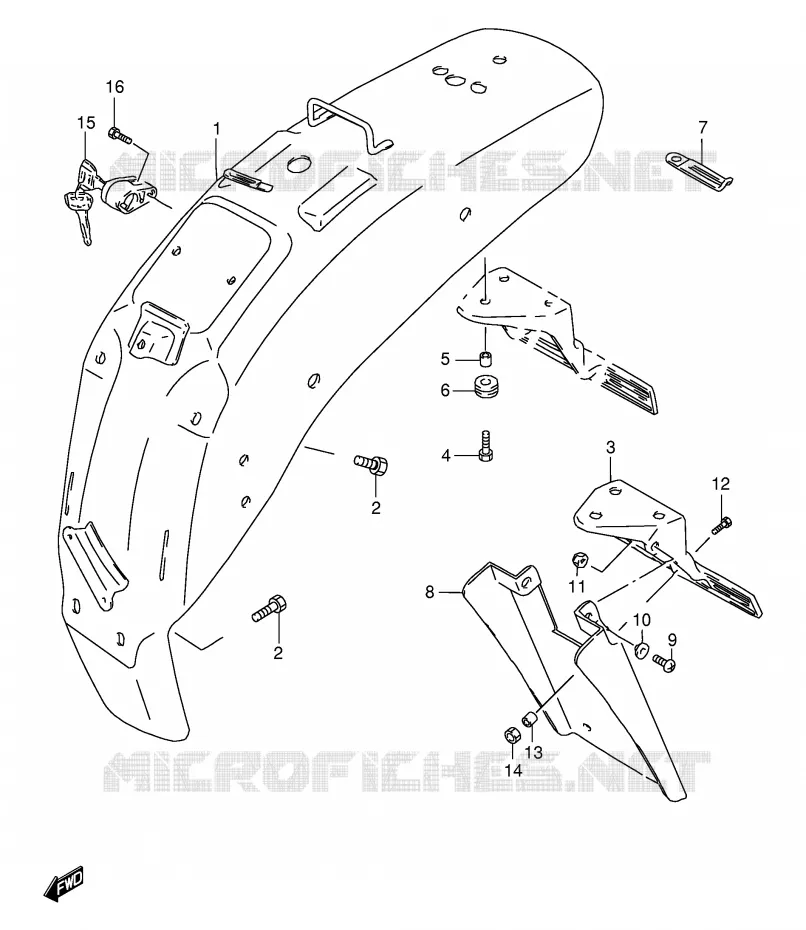 REAR FENDER Suzuki MOTO 650 SAVAGE 2003  LS650PK3(E2)
