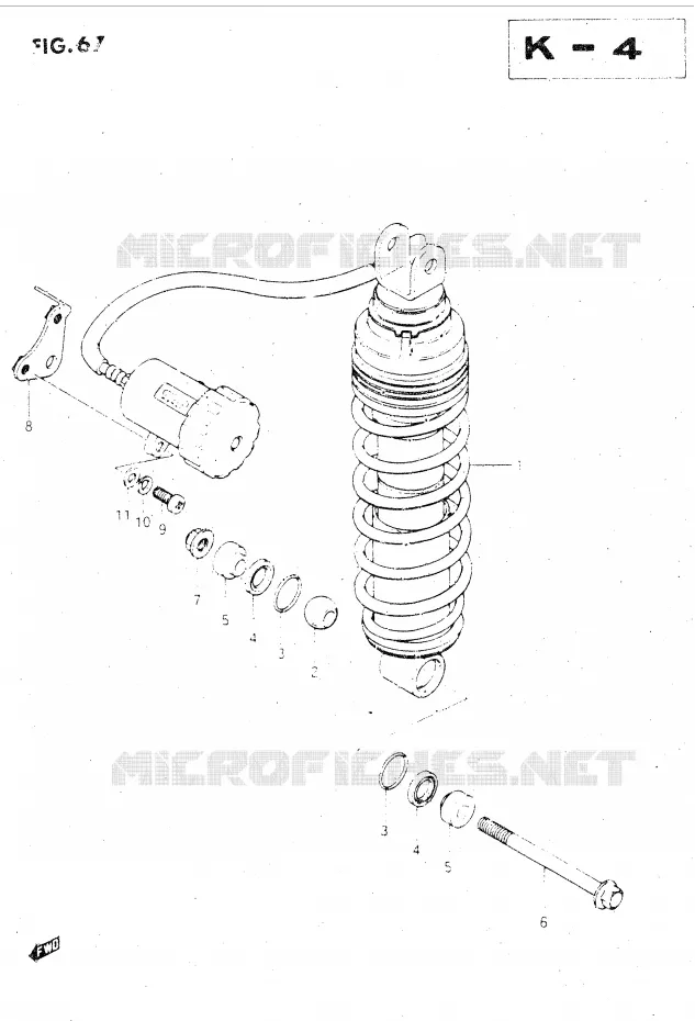 REAR SHOCK ABSORBER (MODEL F) Suzuki MOTO 500 GSX-E 1985  GSX500EF(E39)