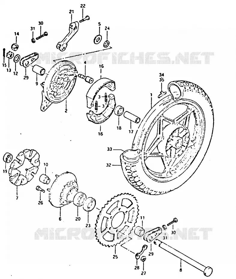 REAR WHEEL Suzuki MOTO 400 GSX 1996  GSX400ST(T/X)