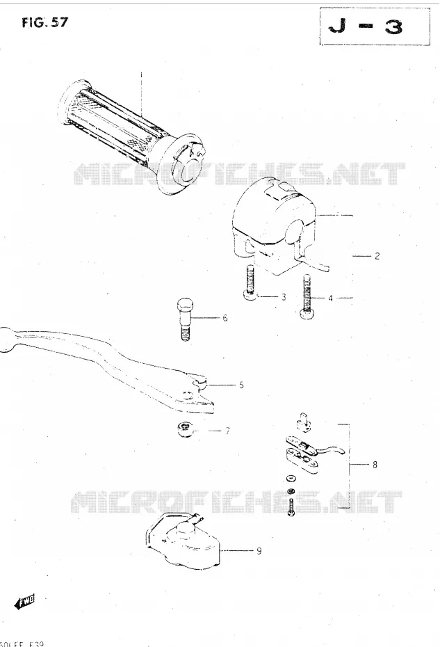 RIGHT SWITCH - HANDGRIP (GSX500ESE/ESF) Suzuki MOTO 500 GSX-E 1984  GSX500ESE(E39)