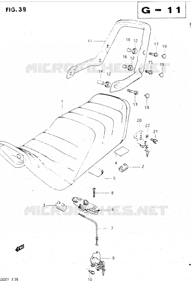 SEAT (MODEL E) Suzuki MOTO 500 GSX-E 1984  GSX500ESE(E39)