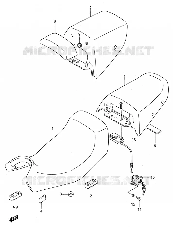 SEAT (MODEL J/K/L/M/N/P) Suzuki MOTO 600 GSX-F 1995  GSX600FS(E28)