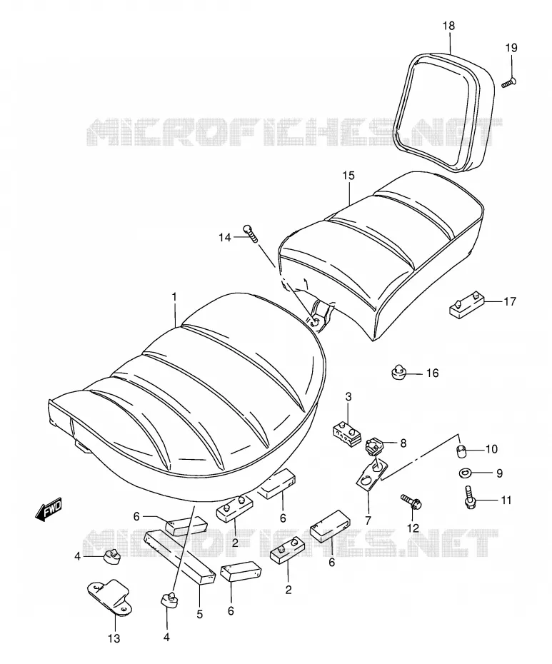 SEAT (MODEL K2/K3/K4) Suzuki MOTO 650 BOULEVARD 1999  LS650PX(E3/E28)