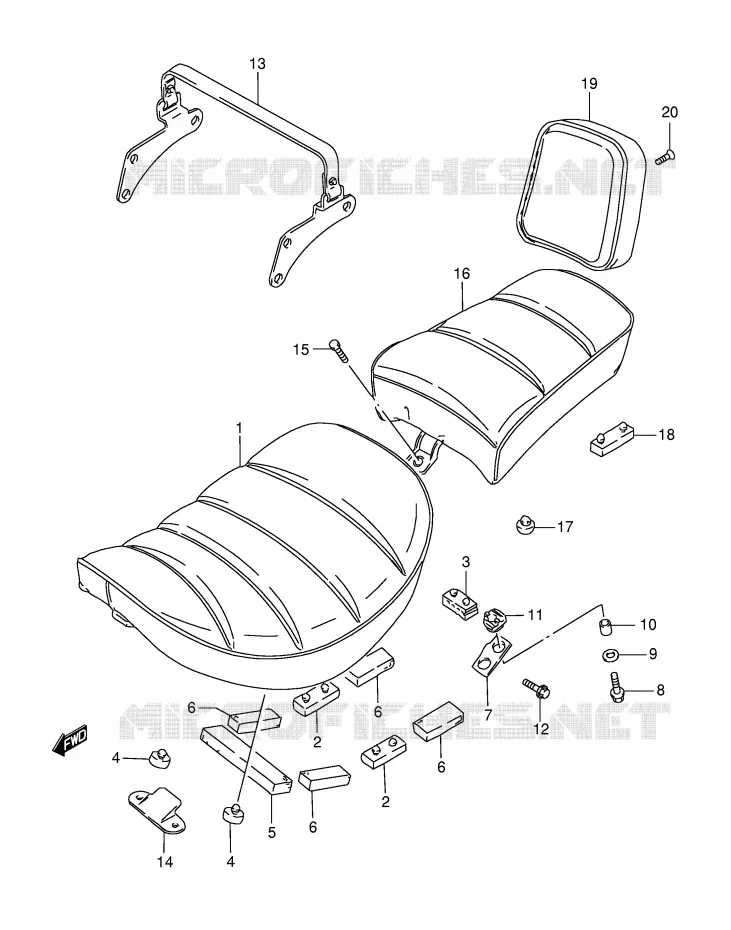 SEAT (MODEL K2/K3) Suzuki MOTO 650 SAVAGE 1999  LS650PX(E2)