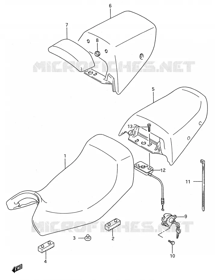 SEAT (MODEL R/S/T) Suzuki MOTO 600 GSX-F 1988  GSX600FJ(E28)