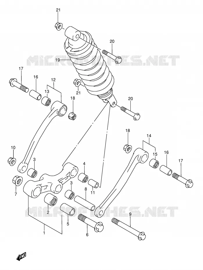 SHOCK ABSORBER LINKAGE (MODEL K/L/M/N/P/R/S/T) Suzuki MOTO 600 GSX-F 1995  GSX600FU2S(E2)
