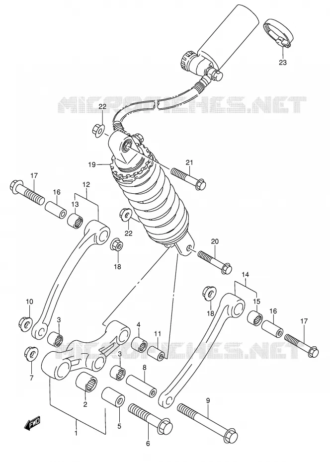 SHOCK ABSORBER LINKAGE (SEE NOTE) Suzuki MOTO 750 GSX-F 1992  GSX750FN(E2)