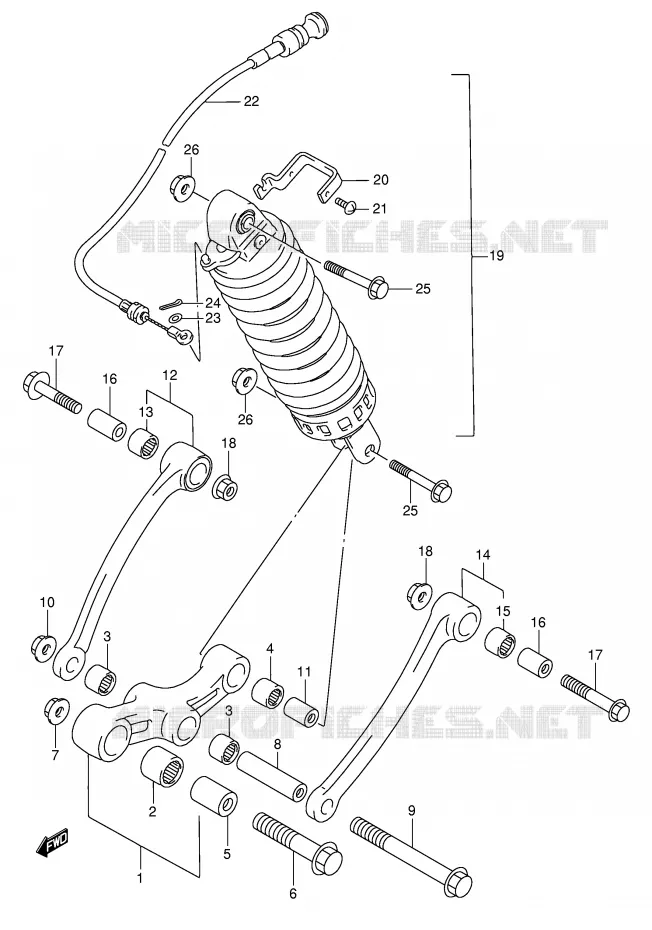 SHOCK ABSORBER LINKAGE (SEE NOTE) Suzuki MOTO 750 GSX-F 1996  GSX750FT(E2)