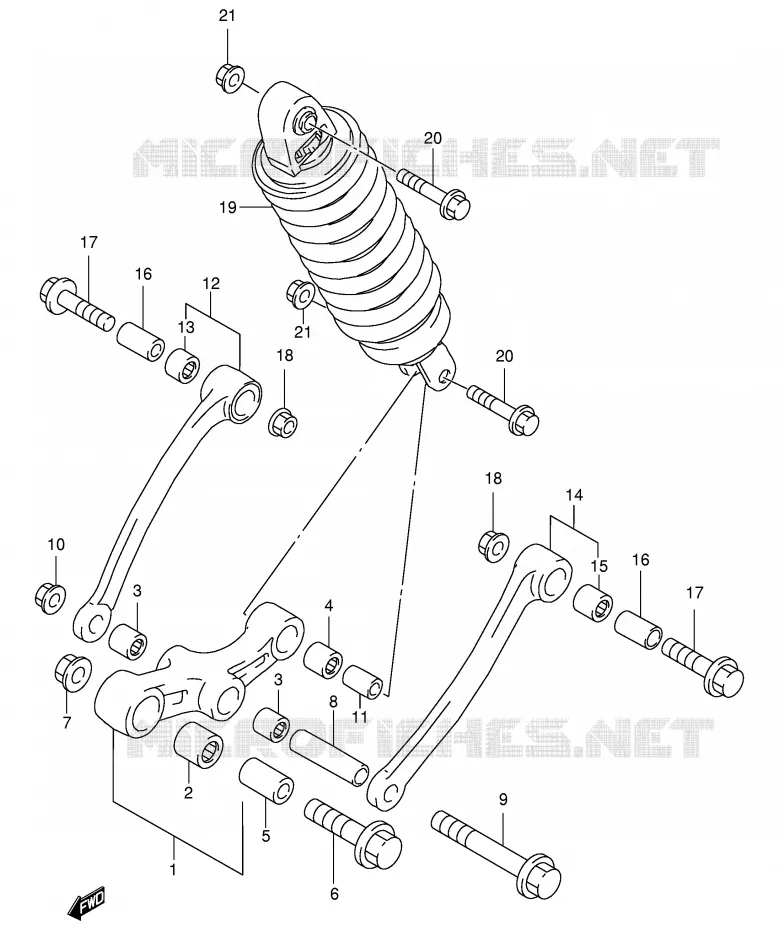 SHOCK ABSORBER LINKAGE Suzuki MOTO 600 GSX-F 1997  GSX600FV(E2)