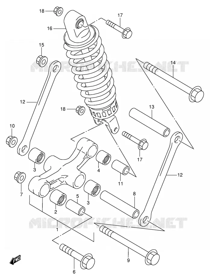 SHOCK ABSORBER LINKAGE Suzuki MOTO 600 GSX-F 2002  GSX600FK2(E2)