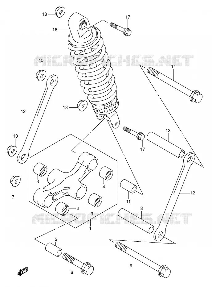 SHOCK ABSORBER LINKAGE Suzuki MOTO 600 GSX-F 2006  GSX600FK6(E2)