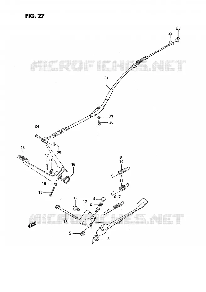 SIDE STAND - REAR BRAKE PEDAL Suzuki MOTO 650 SAVAGE 1986  LS650PG(E2)