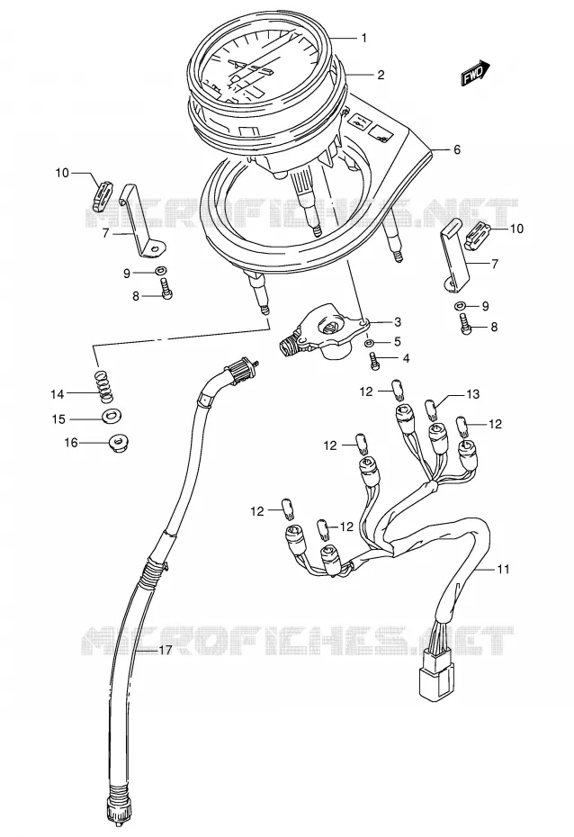 SPEEDOMETER (E3,E33) Suzuki MOTO 650 SAVAGE 2000  LS650PY(E3/E28)