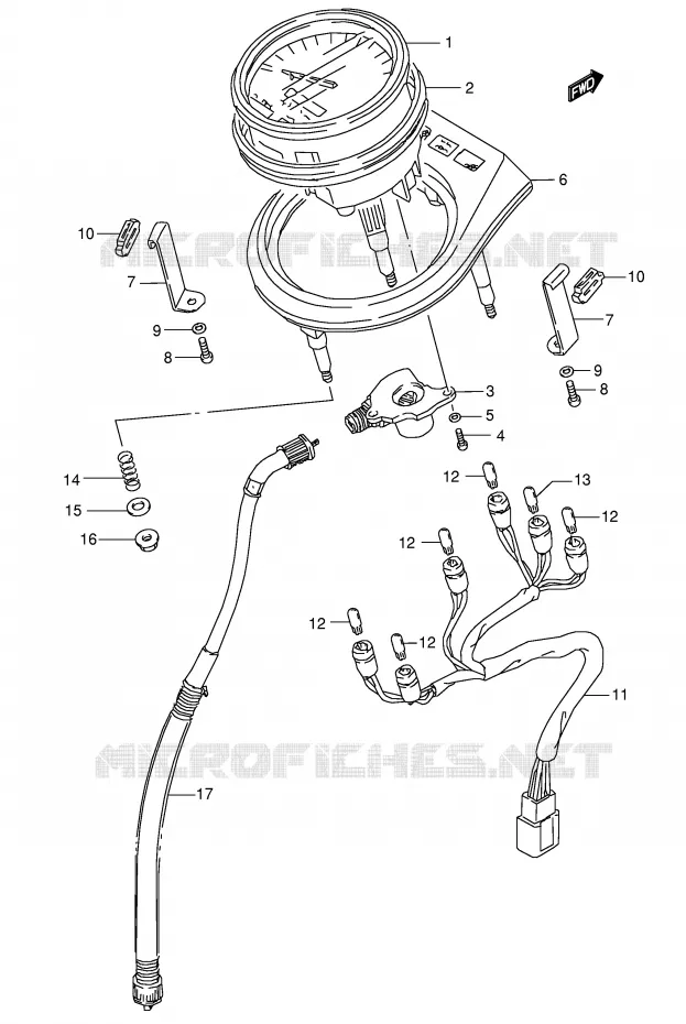 SPEEDOMETER (MODEL K5/K6/K7/K8 E28) Suzuki MOTO 650 BOULEVARD 2005  LS650K5(E3/E28)