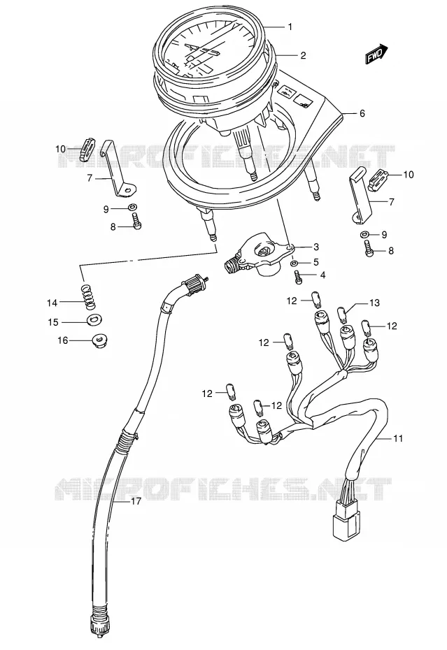 SPEEDOMETER (MODEL K5/K6/K7/K8 E3,E33) Suzuki MOTO 650 BOULEVARD 2006  LS650K6(E3/E28)