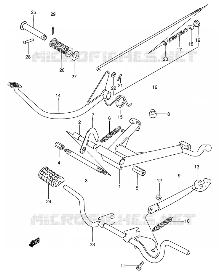 STAND - FOOTREST Suzuki MOTO 125 Autres-modeles 1982  K125Z(E7)