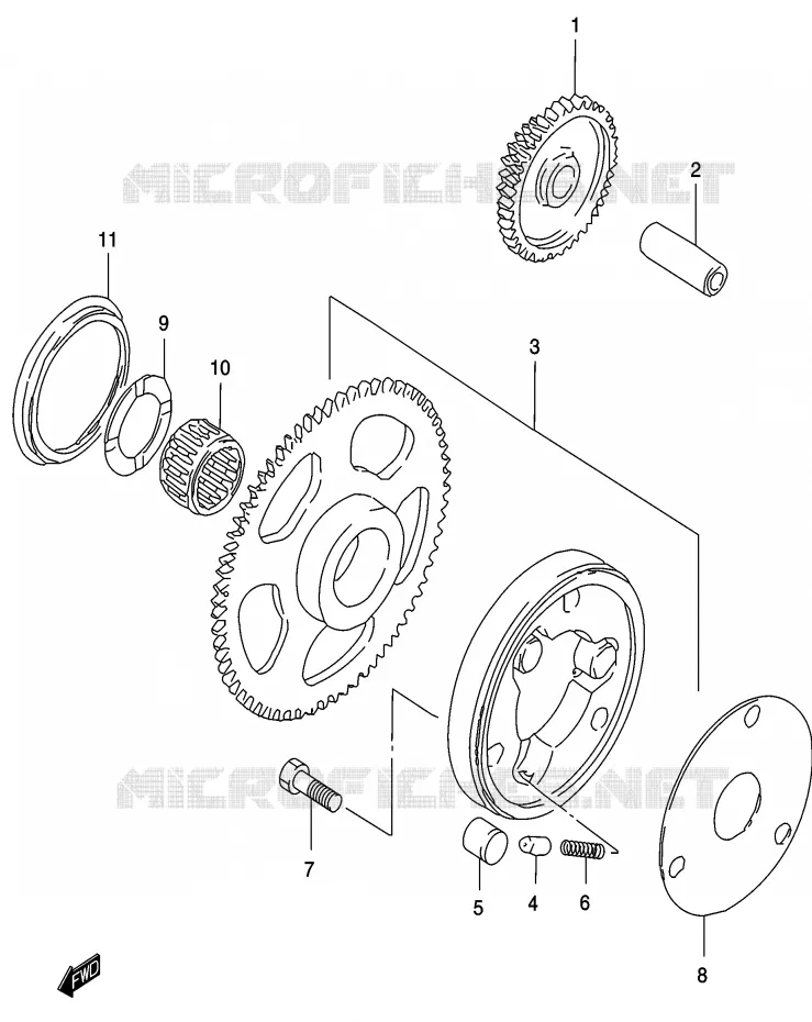 STARTER MOTOR CLUTCH Suzuki MOTO 250 MARAUDER 2002  GZ250K2(K3)