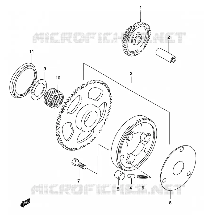 STARTER MOTOR CLUTCH Suzuki MOTO 250 MARAUDER 2002  GZ250K2(P19)