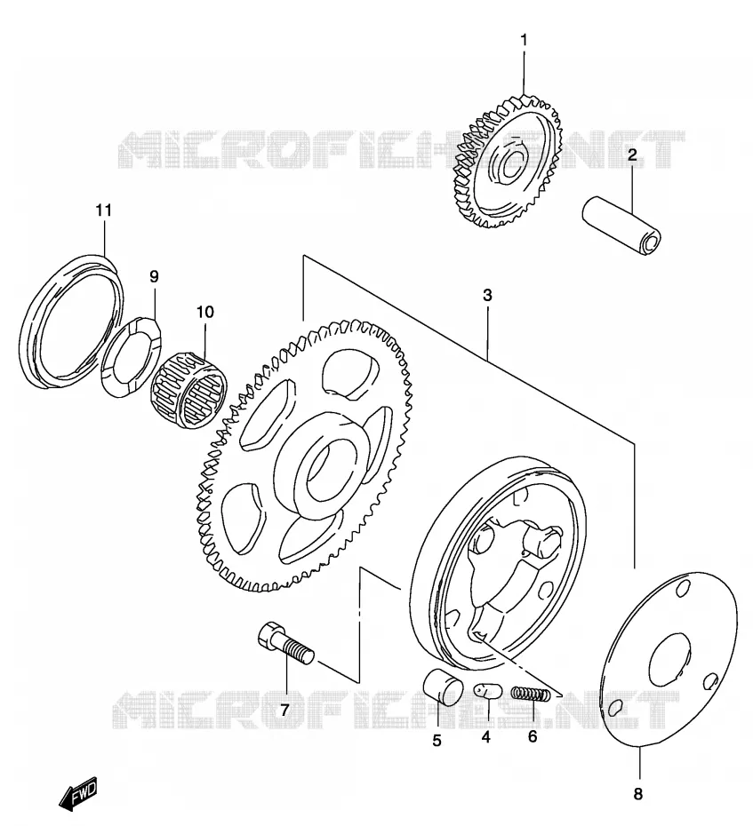 STARTER MOTOR CLUTCH Suzuki MOTO 250 MARAUDER 2005  GZ250K5(P3)