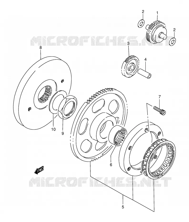 STARTER MOTOR CLUTCH Suzuki MOTO 650 BOULEVARD 2002  LS650PK2(E3/E28)