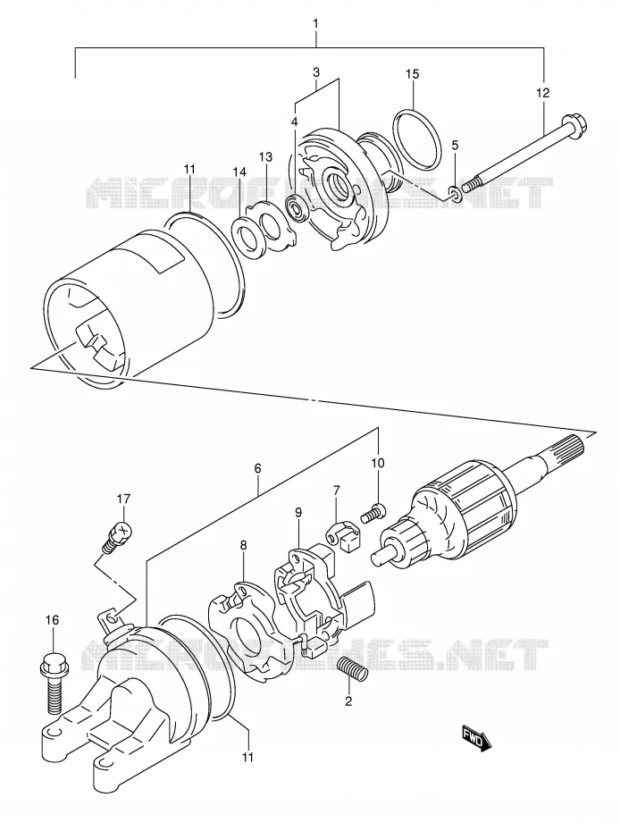 STARTER MOTOR (MODEL K1/K2/K3) Suzuki MOTO 600 GSX-F 2002  GSX600FK2(E2)