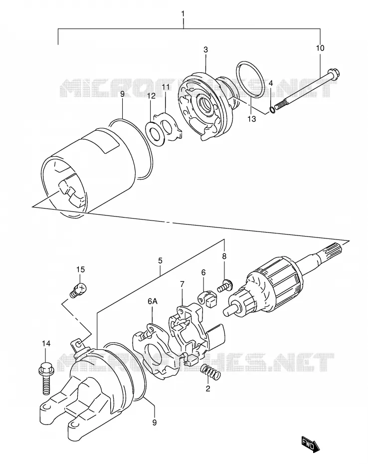 STARTER MOTOR (MODEL W/X/Y) Suzuki MOTO 600 GSX-F 1998  GSX600FUW(E2)