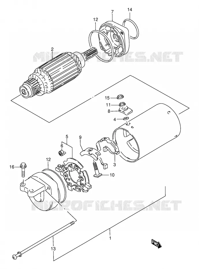 STARTER MOTOR (SEE NOTE) Suzuki MOTO 650 BOULEVARD 2001  LS650PK1(E3/E28)
