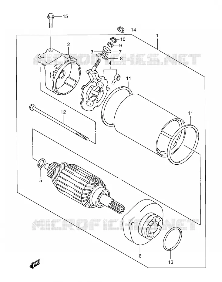 STARTER MOTOR (SEE NOTE) Suzuki MOTO 650 BOULEVARD 2002  LS650PK2(E3/E28)