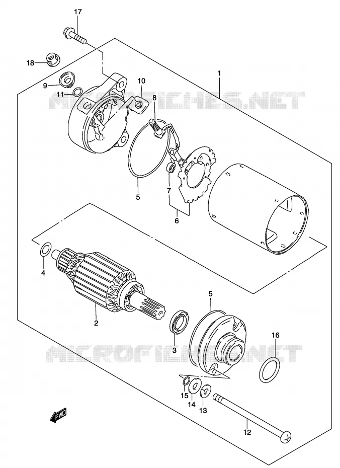 STARTER MOTOR Suzuki MOTO 250 MARAUDER 2004  GZ250K4(P3)