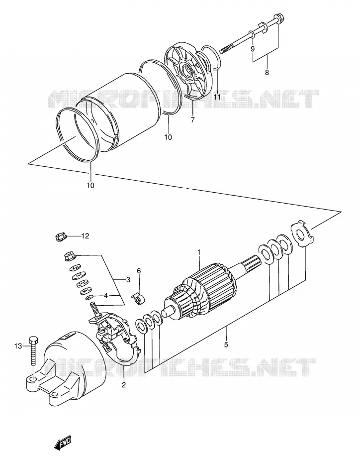 STARTER MOTOR Suzuki MOTO 600 GSX-F 1996  GSX600FT(E2)