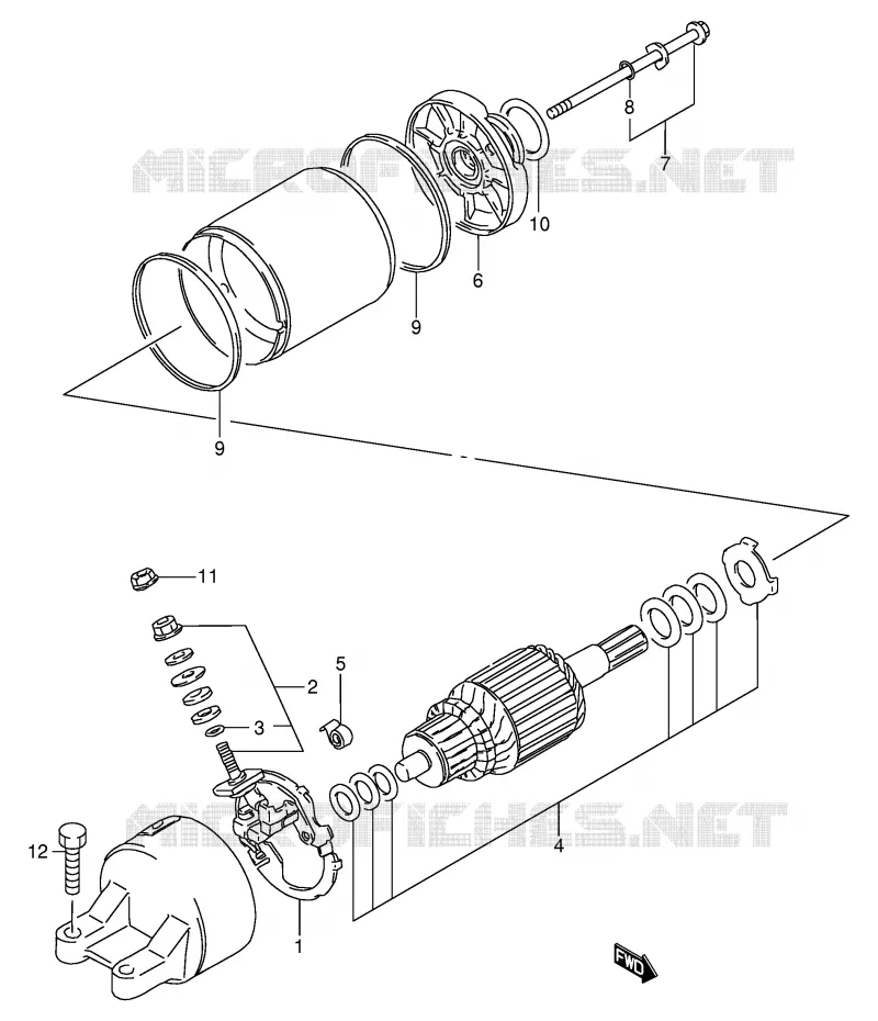 STARTER MOTOR Suzuki MOTO 600 GSX-F 1997  GSX600FU2V(E2)