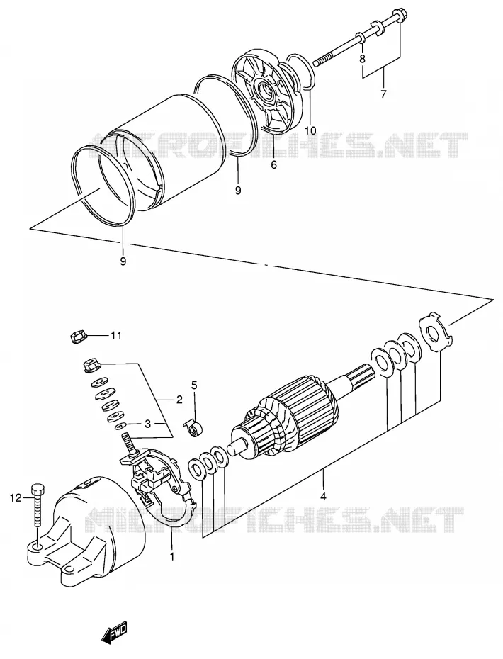 STARTER MOTOR Suzuki MOTO 750 GSX 2000  GSX750Y(E4)