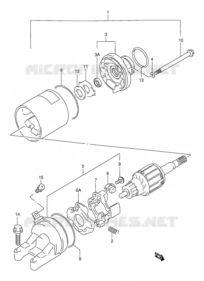 STARTER MOTOR Suzuki MOTO 750 GSX-F 2001  GSX750FK1(E2)