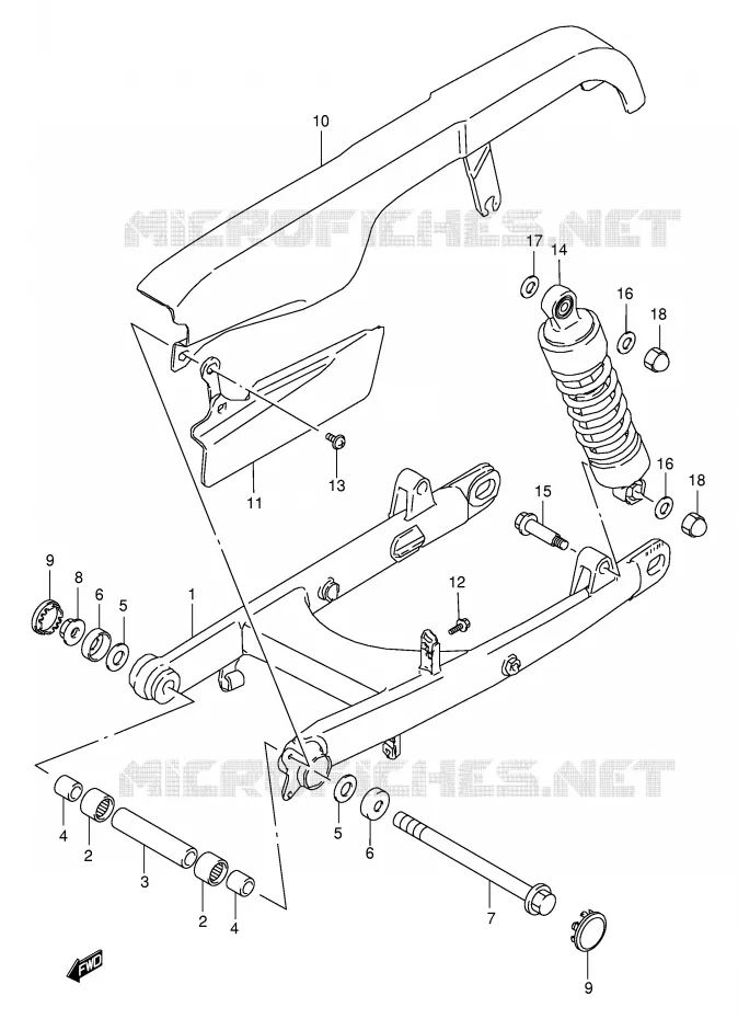 SWINGARM Suzuki MOTO 650 BOULEVARD 2004  LS650PK4(E3/E28)