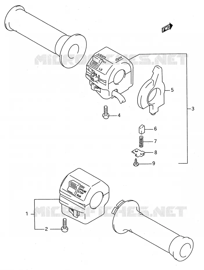 SWITCHES (MODEL K/L/M/N/P/R/S/T) Suzuki MOTO 600 GSX-F 1992  GSX600FUN(E28)