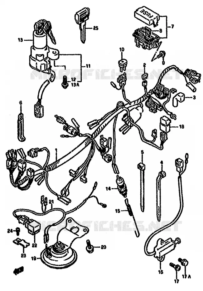 WIRING HARNESS (MODEL K/L/M/N/P/R) Suzuki MOTO 750 GSX-F 1990  GSX750FL(K-T)