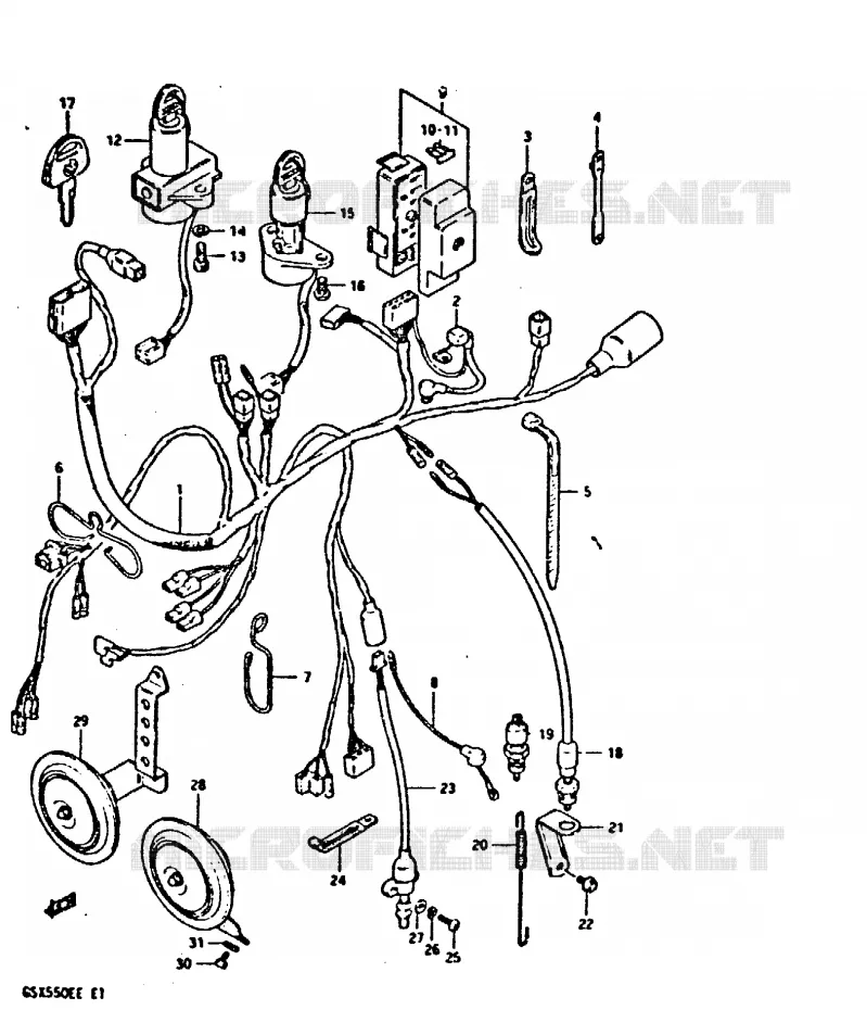 WIRING HARNESS Suzuki MOTO 550 GSX-E 1984  GSX550EE(E1)